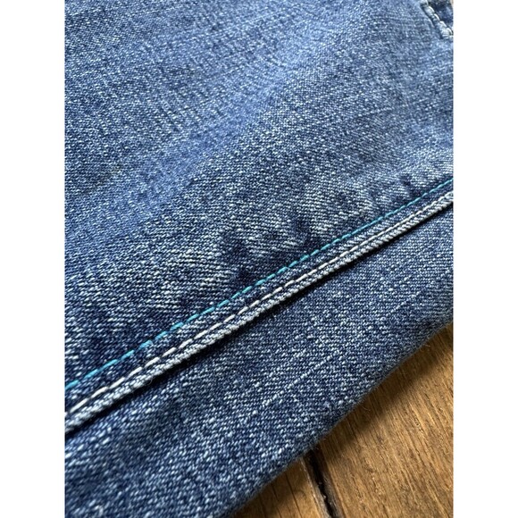 VTG Y2K Pelle Pelle Men’s Jeans Size 18 Blue White Embroidery Skater Hip Hop Str - Picture 6 of 7